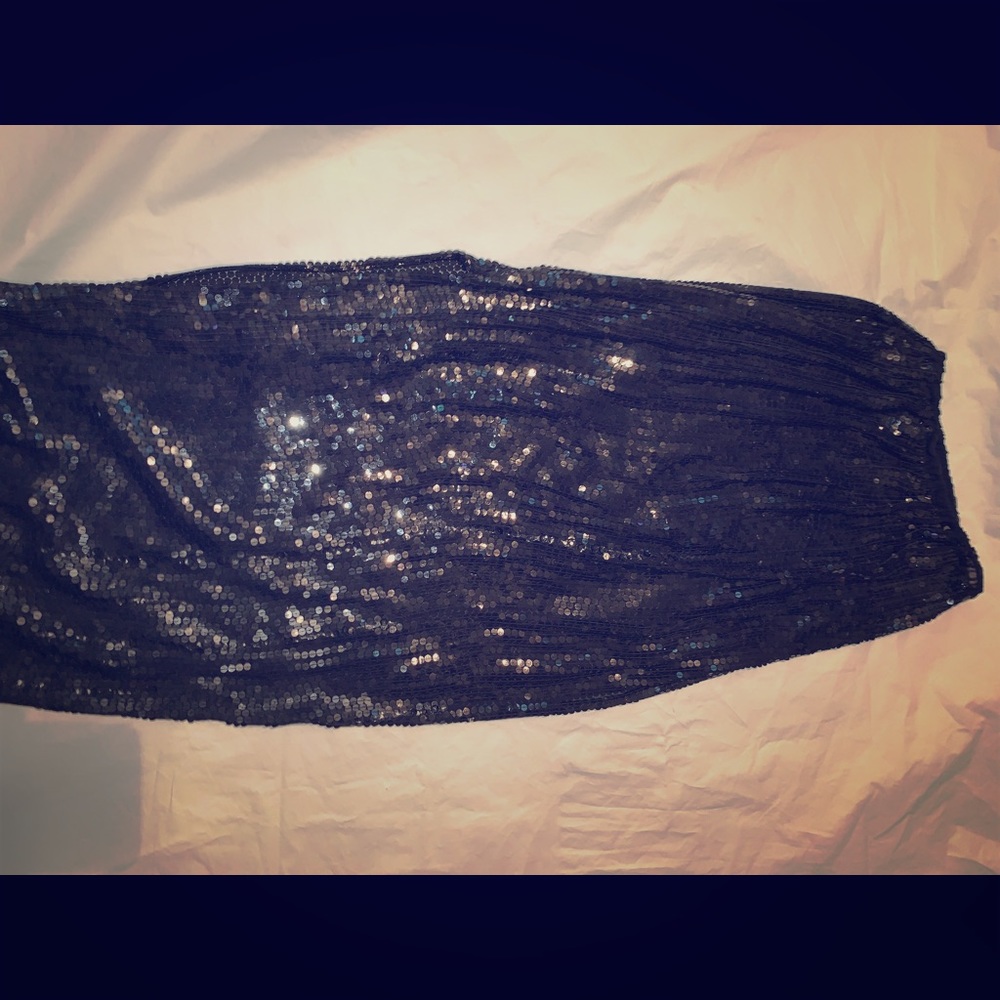 Vintage Naeem Kahn Black Sequin Mermaid Skirt